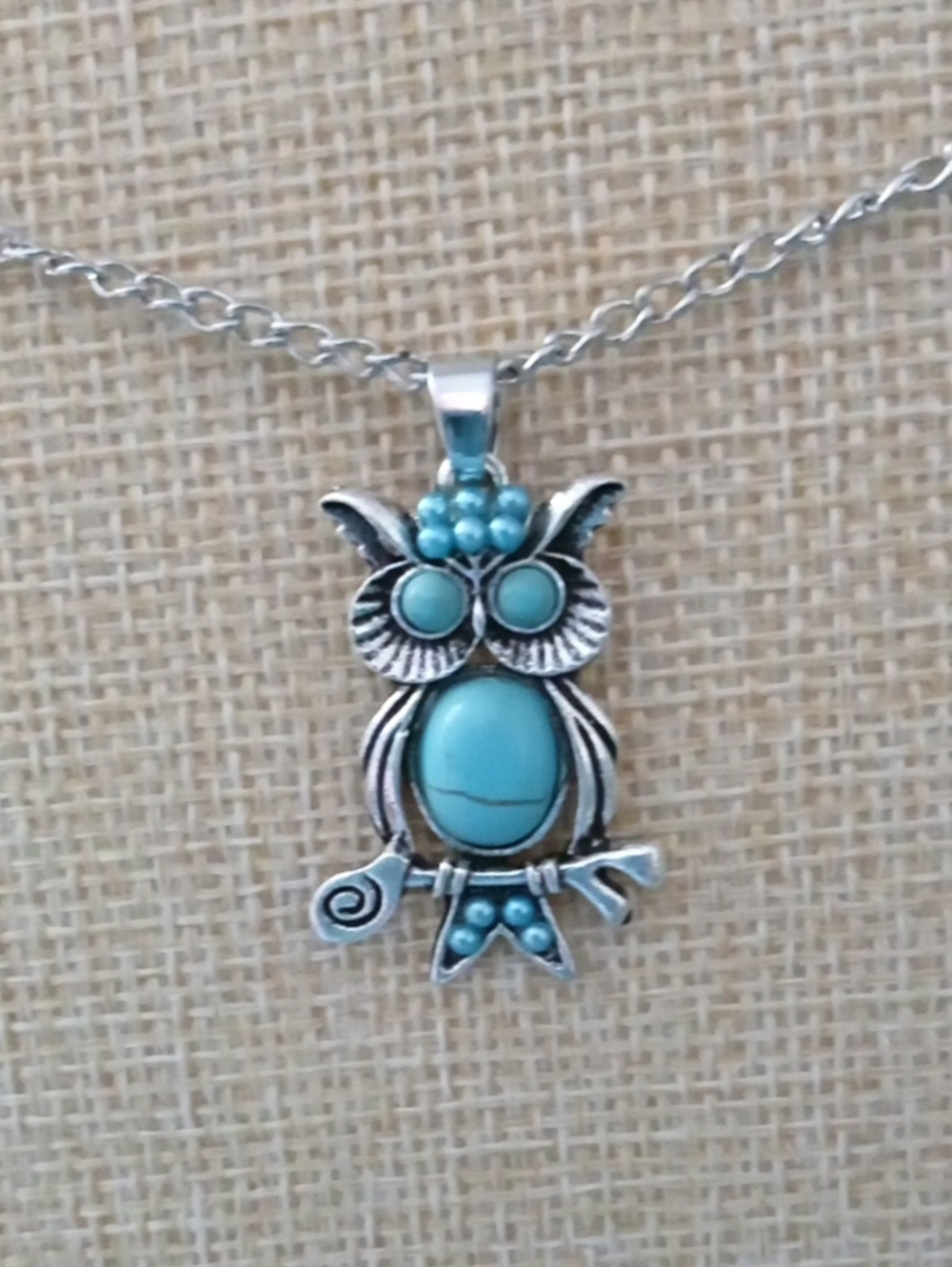 Turquoise Owl Necklace